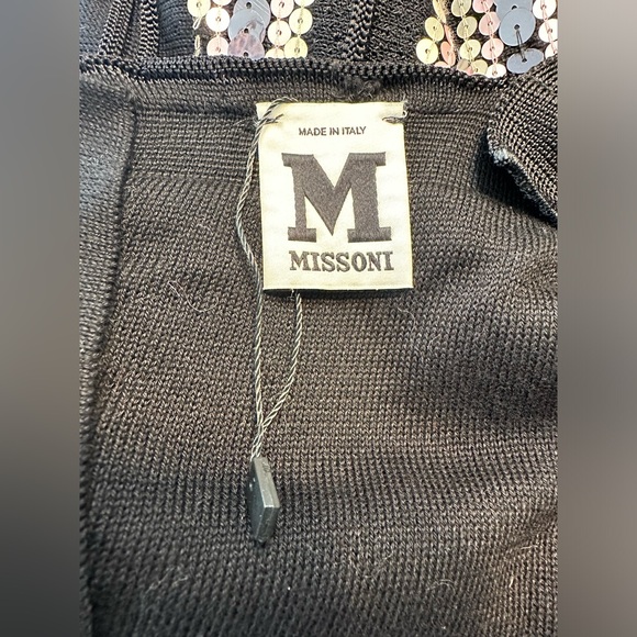 Missoni Dress Black Classic Knit With Pink And Silver Sequins Size 42 - Picture 5 of 12